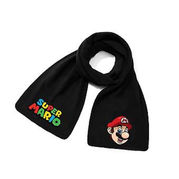 Super Mario Game Printing Scarf Kids Thermal Polar Fleece Scarve Winter Warm Shawl Wrap Neckerchief Boys Girls Creative Gifts( B)