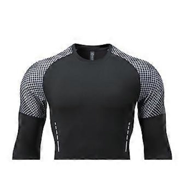 Träningsdräkt herr fitnesskläder höst löputrustning snabbtorkande varm basket morgonlöpning träning tights(M )