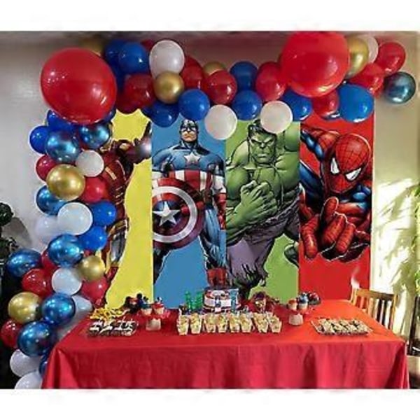 Superhjälte Bakgrund Anime Karaktär Bild Foto Bakgrund Pojke Barn Födelsedagsfest Baby Shower Tårta Bord Dekoration Bakgrund 7x5FT