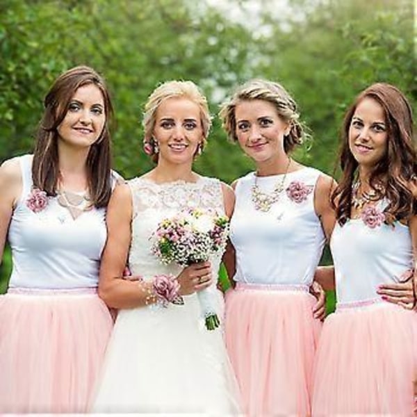 6 stk. Kunstige Blomst Corsage Smukke Falske Blomst Brosche Brud Brudepiger Corsage Bryllupsblomster Tilbehør Prom Dekorationer (grå)