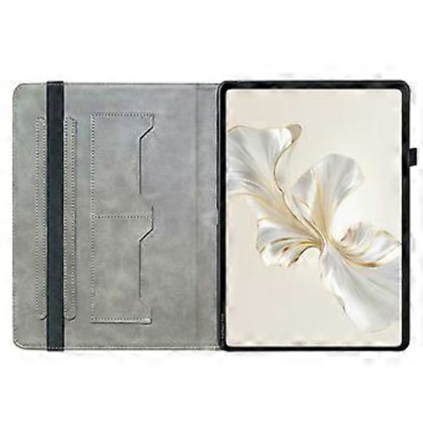 För Honor Pad X9a Läderfodral Mönstertryckt Ställ Tablet Skydd med Kortfack (Blå Fjäril)