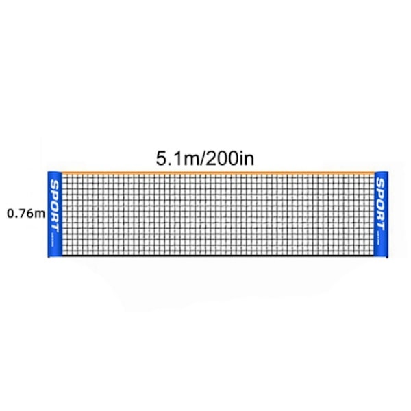 5,1 m bärbar hopfällbar standard professionell badmintonnät inomhus