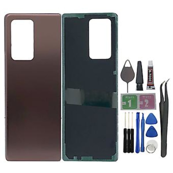 Til Z Fold 2 5G F916 Batteridæk Bagside Cover Udskiftning (Sort, Brun) (Brun)