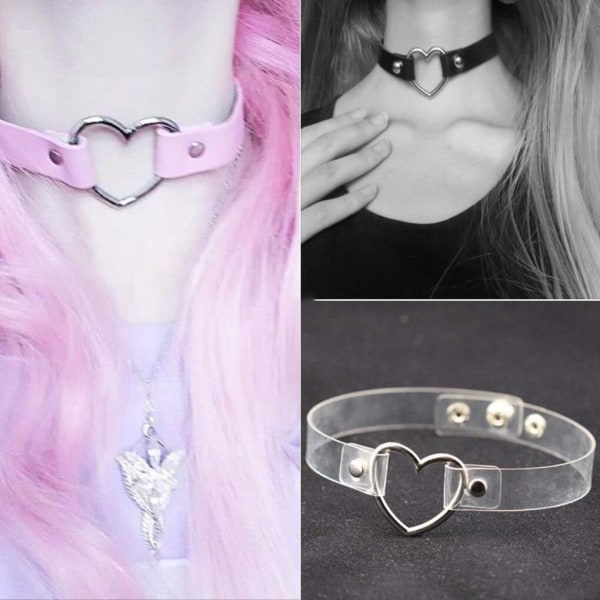 Kvinnor Hollow Heart Choker Punk Halsband Smycken Neck Collar No.22