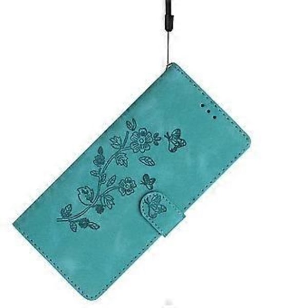 Til Xiaomi 14T Pro Etui Læder Præget Blomster Telefon Cover Wallet med Håndledsrem (Style D)
