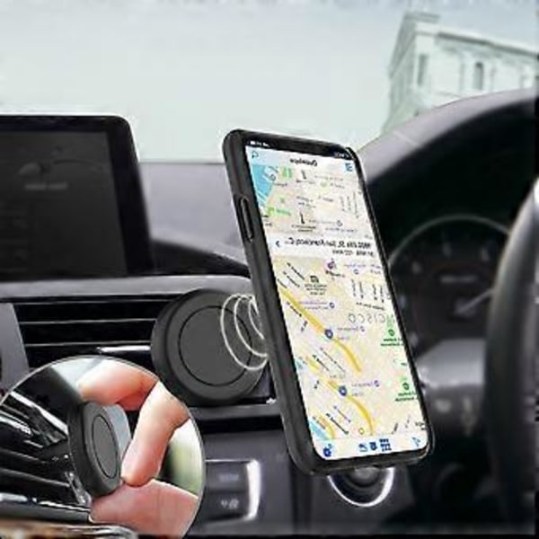 2-pack Magnetisk Biltelefonhållare, Ultrastarkt Grepp för Smarta Enheter, Snabb Swift-Snap-teknik, Robust Gummibas Säkerställer Stabilitet, Vridbar