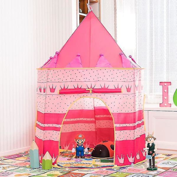 Barneprinsessetelt Playhouse Jente Oversized Yurt Toy Castle Baby Folding Innendørstelt