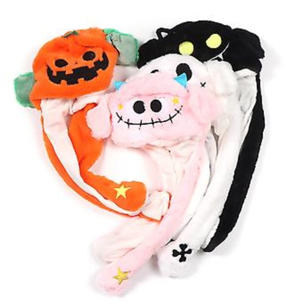 Halloween Øre Bevægelige Hopped Hat Sjov Plys Sød Dyr Fødselsdag Gave Hat (Sort)