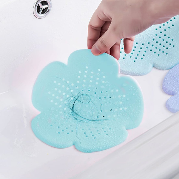 2-pack silikon diskhossil, duschhårssil, blomma
