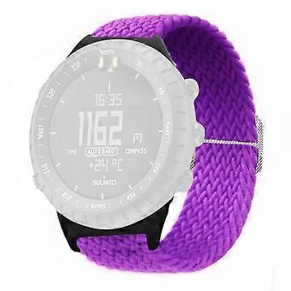Type O Urrem til Suunto Core - Elastisk 22mm Blød Nylon Elastisk Flettet Rem (Style O)