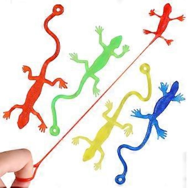5 st Lizard Leksaker Klibbig Lizard Stretchig Lizard Leksak Squishy Leksaker Lizard Figurer Stretchbara Djur Partypåse Fyllmedel