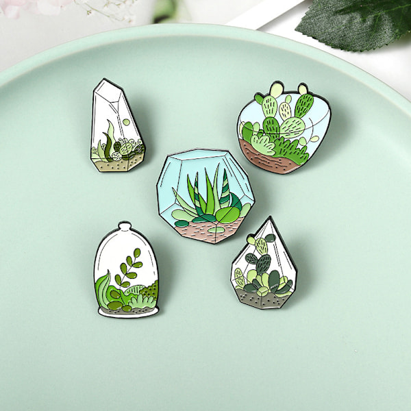 5 stk. Mode Versatile Planteformede Badge Sød Personlighed B