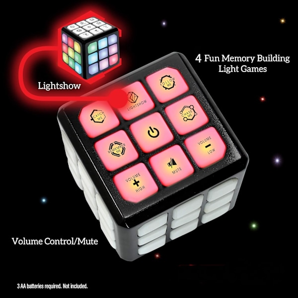 Winning Fingers Flashing Cube Elektroniskt Minne & Hjärnspel | 7-i-1 Handhållet Spel för Barn | Rolig Presentleksak för Barn 6-12 År Gamla 1 st