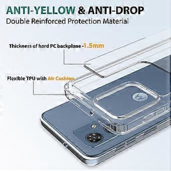 For Motorola Moto G54 5G Deksel TPU+Akryl Telefondeksel Ultra Transparent()