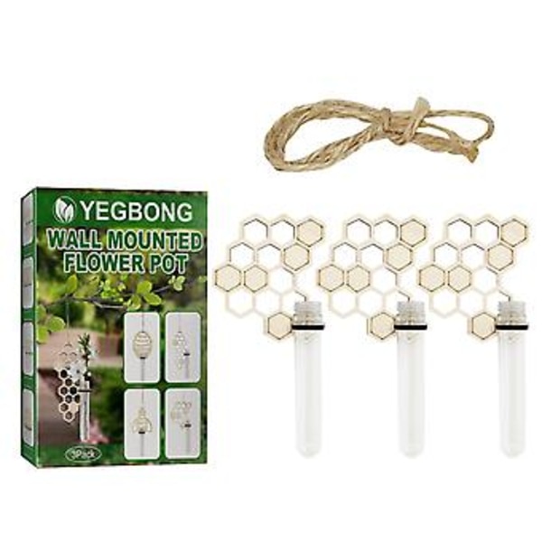 Väggmonterad Blomvas Glas Hydroponisk Planteringsbehållare Heminredning (C)
