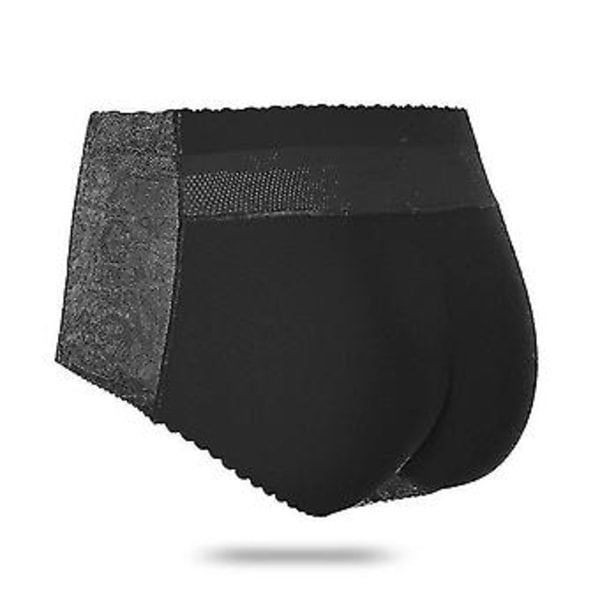 Kvinnor Vadderade Push Up Trosor Butt Lifter Shaper Falsk Rumpa(S Mellanhög midja 125svart)