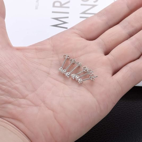 Ørepynt med stifter for kvinner, jenter og menn - 3 par med 3 mm runde baller
