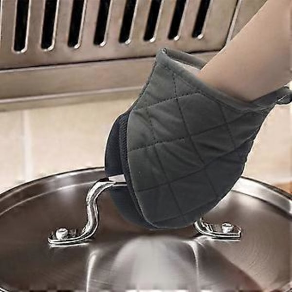 Värmebeständiga kökshandskar, grytvantar med bekvämt foder, flexibelt skydd för mångsidig användning, halkfritt silikongrepp, inkluderar