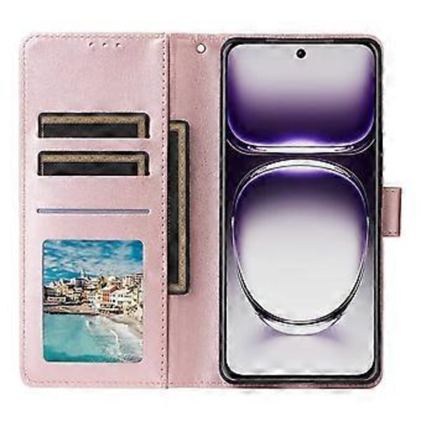 Til Oppo Reno12 Pro 5G (Global) Etui Wallet Stand View PU Læder Telefon Cover (Style E)