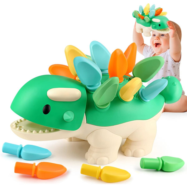 Dinosaur Montessori sorteringsleksak, Montessori sensorisk leksak Fine Moto