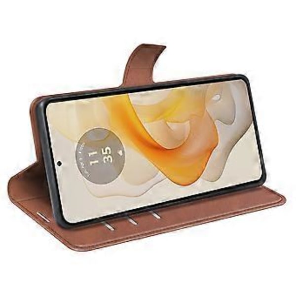 Til Motorola Moto G Stylus 5G (2024) Stand Case Anti-Ridse Kalvetekstur Læder Telefon Cover (Style F)