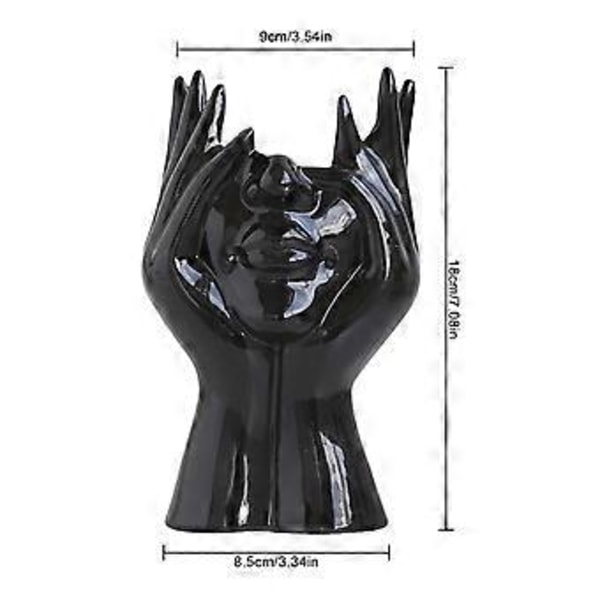 Hjemmedekoration Keramik Vase Figur Vase Kropskunst Sort Keramik Vase Dekoration(A )