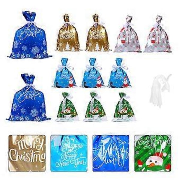 1 Set 24 st julgodispåsar Plastpresentpåsar (Slumpmässig stil)