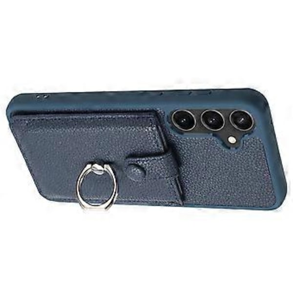 Samsung Galaxy A55 5G -kotelo, korttipaikat, nahkainen takakansi ja rengaspidike (tyyli C)