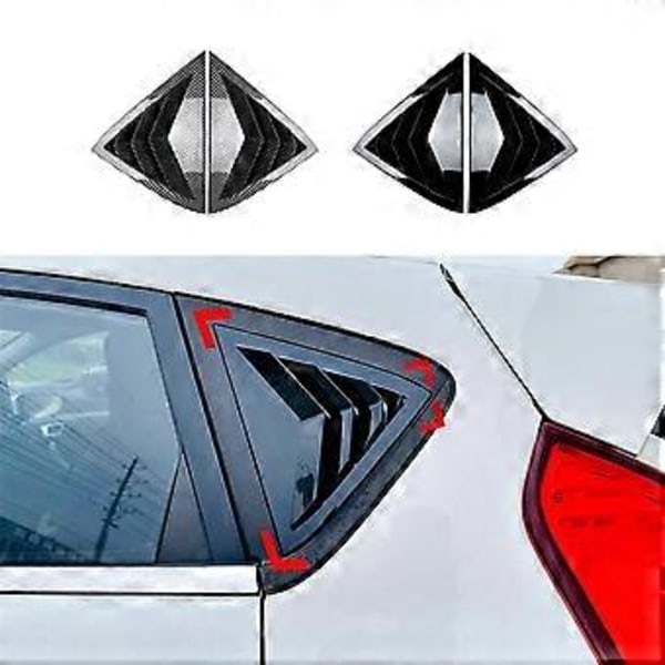 Bil Bakre Fönster Jalusi Persienner Skydd Trim för Fiesta MK7 7.5 2008-2017 Biltillbehör Kolfiber