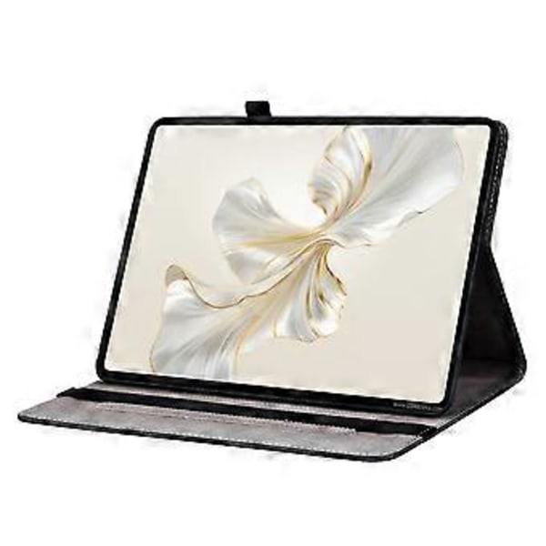 För Honor Pad X9a Läderfodral Mönstertryckt Ställ Tablet Skydd med Kortfack (Blå Fjäril)