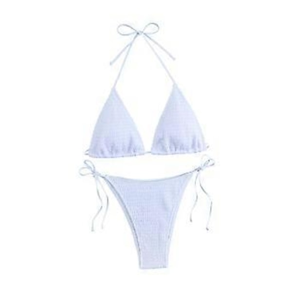 Tvådelad Baddräkt Tankini Simkläder Baddräkt för Strand Pool Party (S Vit)