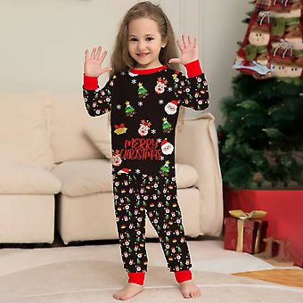 Julefamiliens Matchende Pyjamas Far Mor Datter Søn Trykt Natøj Ferie Soveværelse Jule PJs Sæt Pyjamas (9-10 År Børn)