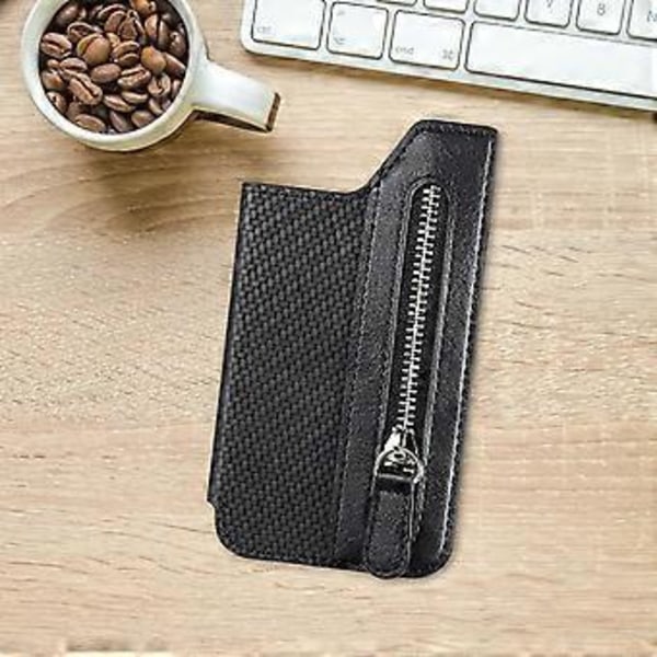 Kredittkortholder for Telefon Smartphone Universal Bærbar Lommebok Etui (Svart)