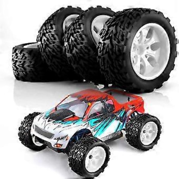 4 st 118MM 1/10 RC Däck Hjul Skuminsatser 12mm Hex för Arrma Redcat, Svart