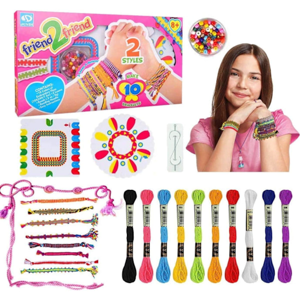 Vennskapsarmbånd-sett for jenter 8-12 år, kunst og håndverk