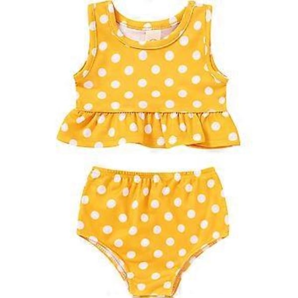 KATEA Toddler Baby Flicka Sommar Badkläder Ärmlös Randig Badkläder Tvådelad Dräkt Strand Bikini