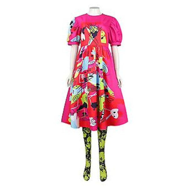 Naisten Elokuva Weird Barbie Cosplay Asut Mekko Ja Sukat Halloween Karnevaaliasu Hieno Pukeutuminen (2XL)