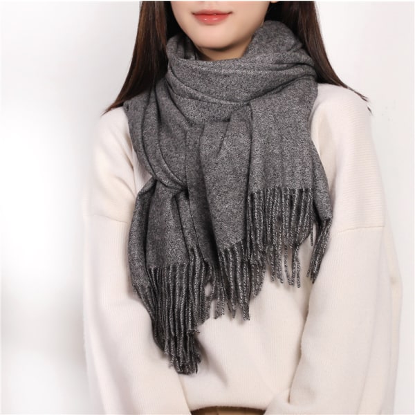 Scarf Kvinnor Män Faux Cashmere Sjal Wrap Höst Vinter Bröllop Sh