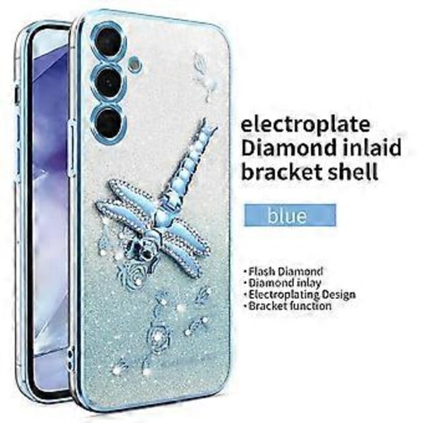 KADEM Skal för Samsung Galaxy A15 5G/4G Fjäril Stöd TPU Blommor Glitter Mobilskal (Stil C)