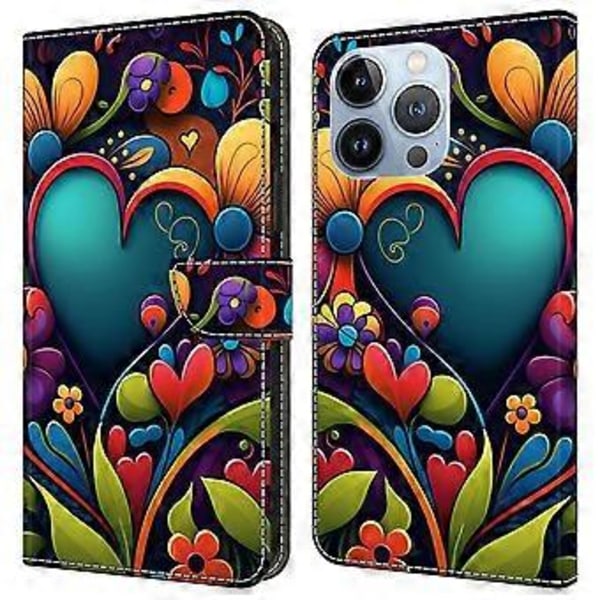 För iPhone 16 Pro Max Skal PU Läder Plånboksfodral med Ställfunktion (Stil L)