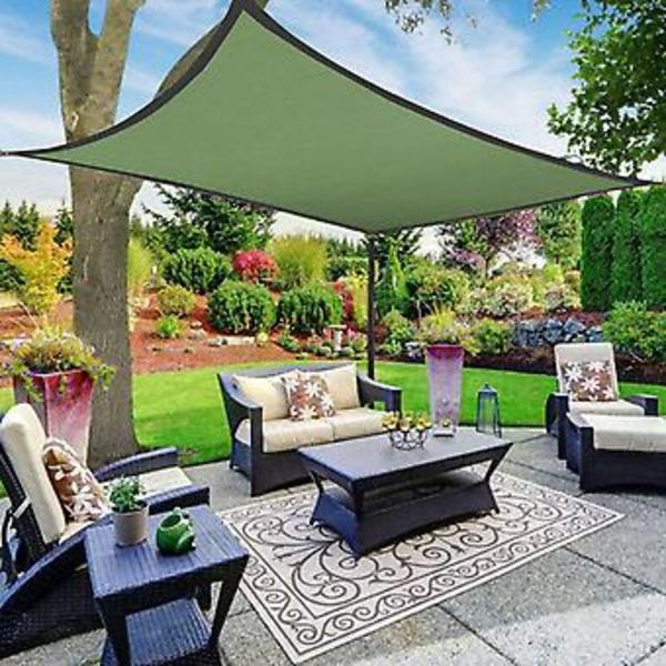 Rektangulær Skygge Baldakin 78.74*118.11in Barriere Baldakin Til Terrasse Baghave Græs Have Udendørs Aktiviteter Grøn