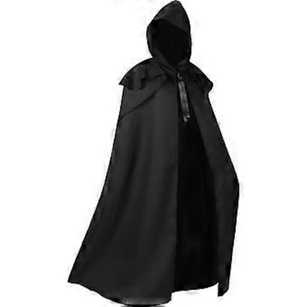 Halloween Fest Middelalder Munkekappe Gotisk Herre Lang Kappe Cosplay Kostume (L Sort)