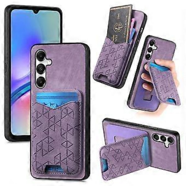 Til Samsung Galaxy A05s 4G Etui med Præget Mønster, Kortholder, Støttefod, Læder Bagside (Style B)