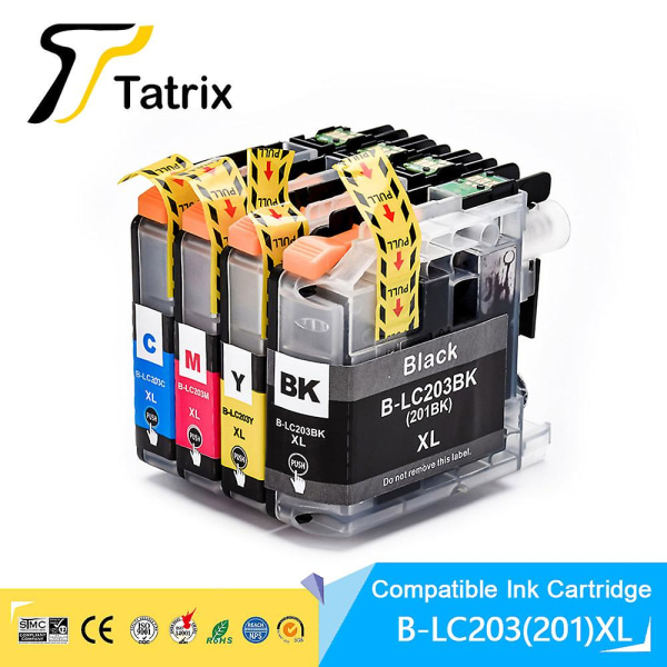 Tatrix Lc201 Lc203 Lc203 Compatibel Ink Cartridge 4pk For Brother Mfc-j885dw J460dw J480dw J485dw J680dw J880dw Printer