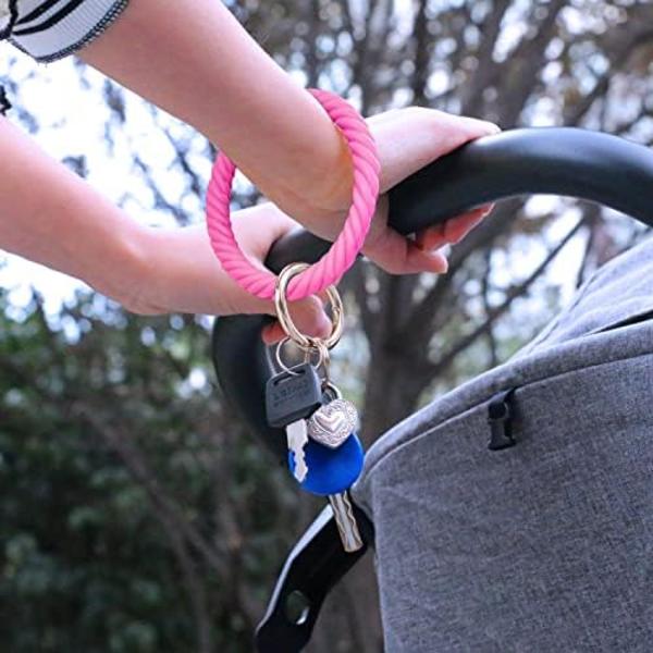 Nøglering, silikone nøglering armbånd nøglering armbåndsholder til kvinder pige