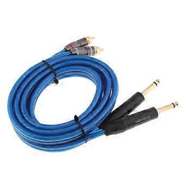Mixer Forstærker Stereo Lydkabel (0,5 meter) - Dobbelt 6,35 mm til Dobbelt RCA Stik OFC (2 meter)