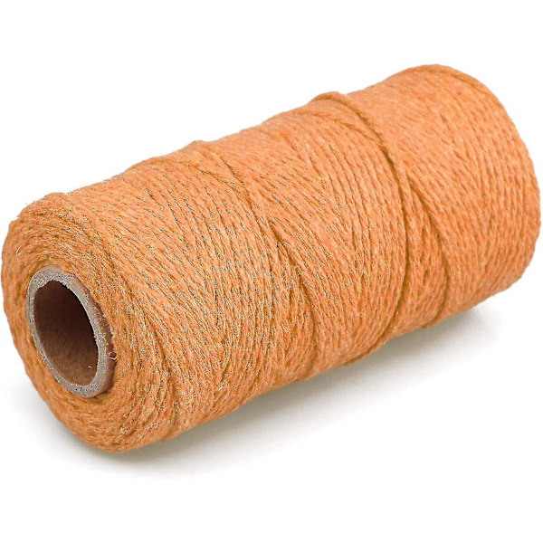 3 mm Makramé-snöre Kompatibla Hantverk 100 m Beige Bomull Makramé Hantverkssnöre Rep Kompatibel Vägg Hängande Växt Hängare Stickning.2MMx100M.Orange