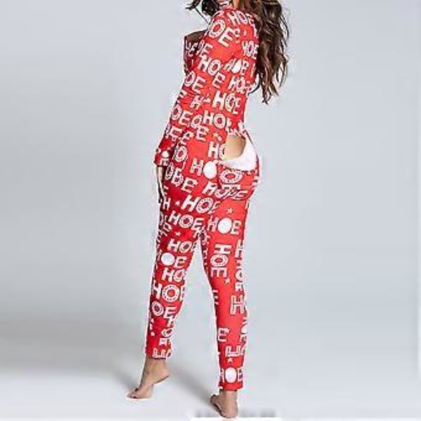 Dam Kjolklänning Jultryck Hemkläder Sovkläder Pyjamas (M Röd Bokstav)
