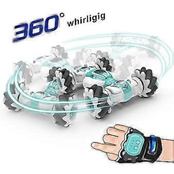 Geststyrd vridbar bil fjärrkontroll höghastighetsbil terrängklättring fyrhjulsdrift stunt deformation drift racing leksak (grön)