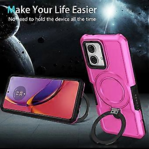Til Motorola Moto G84 5G Etui TPU+PC Dobbelt Lag Støtteben Telefon Cover (Style H)